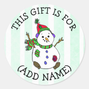 Dieses Geschenk ist für (addieren Sie Namen), Runder Aufkleber