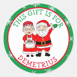 Dieses Geschenk ist für, Herr und Frau Claus Runder Aufkleber