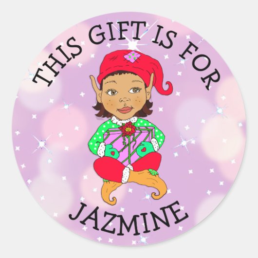 Dieses Geschenk ist für (Name hinzufügen) Geschenk Runder Aufkleber (Vorderseite)