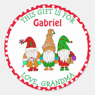 Dieses Geschenk ist für, Personalisierte Weihnacht Runder Aufkleber