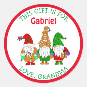 Dieses Geschenk ist für, Personalisierte Weihnacht Runder Aufkleber