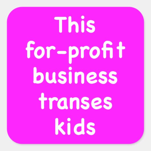 Dieses gewinnorientierte Unternehmen überträgt Kin Quadratischer Aufkleber (Vorderseite)