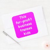 Dieses gewinnorientierte Unternehmen überträgt Kin Quadratischer Aufkleber (Umschlag)