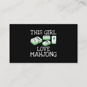Dieses Girl Lieben Mahjong T-Shirt China Spiel Lov Visitenkarte