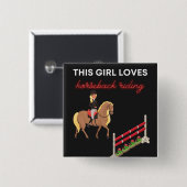 Dieses Girl Lieben Reiten Button (Vorne & Hinten)