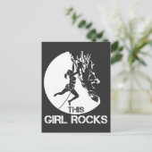 Dieses Girl Rocks Klettern Boulder Carabiner Klett Postkarte (Stehend Vorderseite)