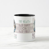 Dieses Glas ist von der Atmosphären-Tasse halb Tasse (Zentrum)