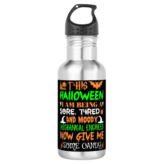 Dieses Halloween wird als Mechaniker Candy Edelstahlflasche (Vorderseite)
