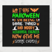 Dieses Halloween wird als Mechaniker Candy Schaumweinetikett (Einzelnes Label)