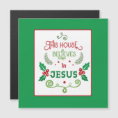Dieses Haus glaubt an Jesus Card Magnetkarte (Vorne/Hinten)