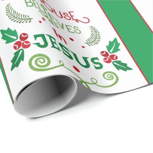 Dieses Haus glaubt an Jesus Geschenkpapier (Rolleneckpunkt)