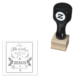 Dieses Haus glaubt an Jesus Rubber Briefmarke Gummistempel