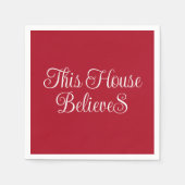 Dieses Haus glaubt Weihnachten rot und weiß Serviette (Vorderseite)