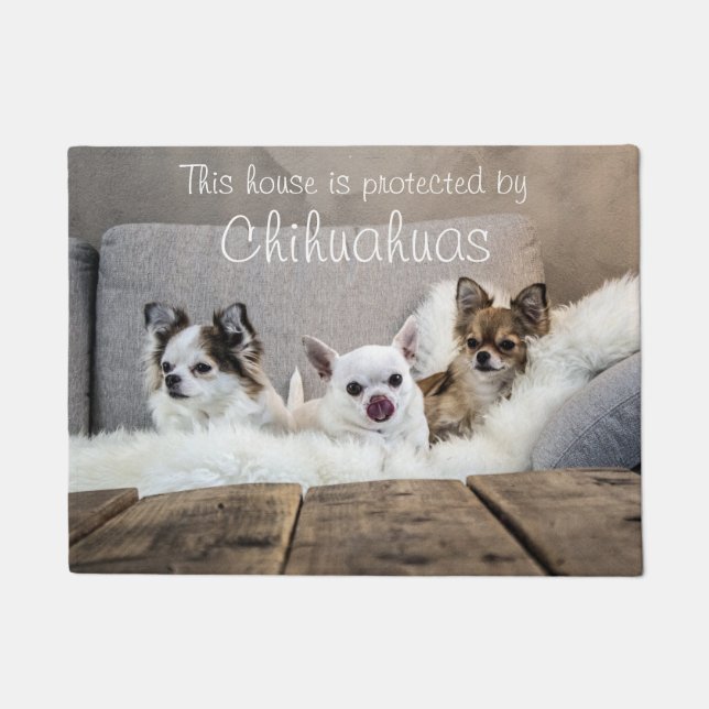 Dieses Haus ist von Chihuahuas Doormat geschützt Fußmatte (Vorderseite)