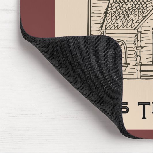 Dieses Haus mit Text- und Bilddaten-Vorlagen segne Mousepad (Ecke)