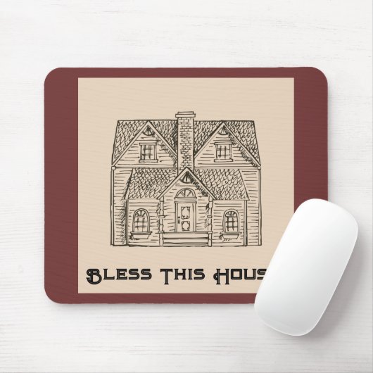 Dieses Haus mit Text- und Bilddaten-Vorlagen segne Mousepad (Mit Mouse)