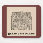 Dieses Haus mit Text- und Bilddaten-Vorlagen segne Mousepad (Vorne)