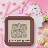 Dieses Haus mit Text- und Bilddaten-Vorlagen segne Pappteller (Party)