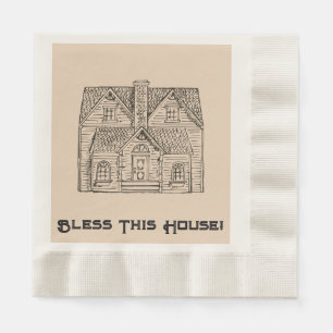 Dieses Haus mit Text- und Bilddaten-Vorlagen segne Serviette