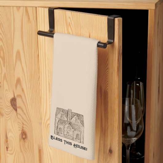 Dieses Haus mit Text- und Bildvorlage 60 x 104 seg Geschirrtuch (Drittel gefaltet)