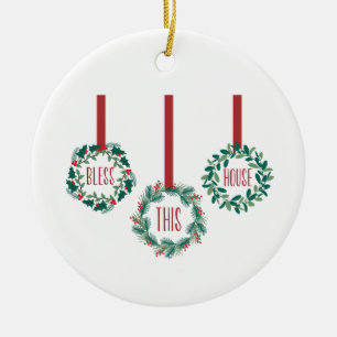 Dieses Haus segnen Keramik Ornament