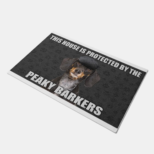 Dieses Haus wird von den Peaky Barkers geschützt Fußmatte (Schrägansicht)