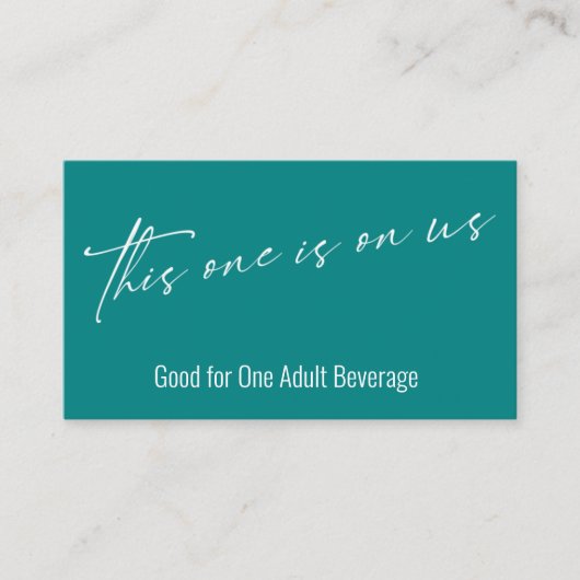 Dieses hier ist auf unserem Aquamarinen Trinkticke Begleitkarte (Vorderseite)