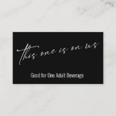 Dieses hier ist auf unserem Black Drink Ticket Begleitkarte (Vorderseite)