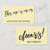 Dieses hier ist auf unserem Lässigen Gelben Trinks Begleitkarte (Vorne/Hinten)