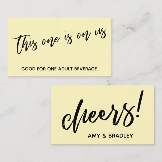 Dieses hier ist auf unserem Lässigen Gelben Trinks Begleitkarte (Vorne/Hinten)