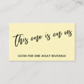 Dieses hier ist auf unserem Lässigen Gelben Trinks Begleitkarte (Vorderseite)