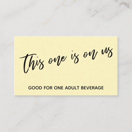 Dieses hier ist auf unserem Lässigen Gelben Trinks Begleitkarte (Vorderseite)