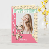 Dieses Hund Leben glücklich Geburtstag Foto Karte (Gelbe Blume)