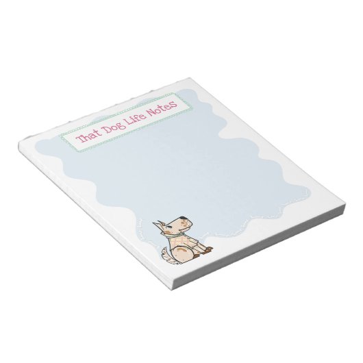 Dieses Hund Leben Niedlich Hundenknochen blau Notizblock (angewinkelt)