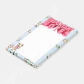 Dieses Hund Leben wichtig notiert blaues Muster Post-it Klebezettel (angewinkelt)