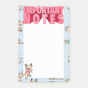 Dieses Hund Leben wichtig notiert blaues Muster Post-it Klebezettel