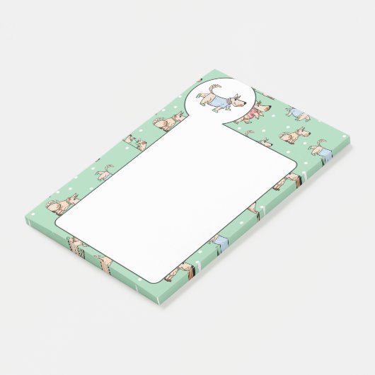 Dieses Hundeleben-Grün-Hundemuster Post-it Klebezettel (angewinkelt)