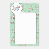 Dieses Hundeleben-Grün-Hundemuster Post-it Klebezettel (Vorderseite)