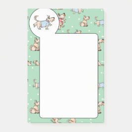 Dieses Hundeleben-Grün-Hundemuster Post-it Klebezettel