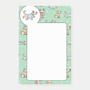 Dieses Hundeleben-Grün-Hundemuster Post-it Klebezettel