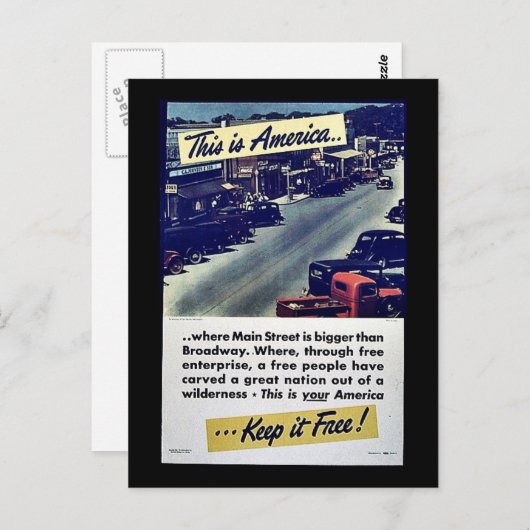 Dieses ist Amerika behalten es frei! Postkarte (Vorne/Hinten)