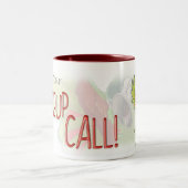 "Dieses ist Ihr Wecken-Anruf! " Zweifarbige Tasse (Mittel)
