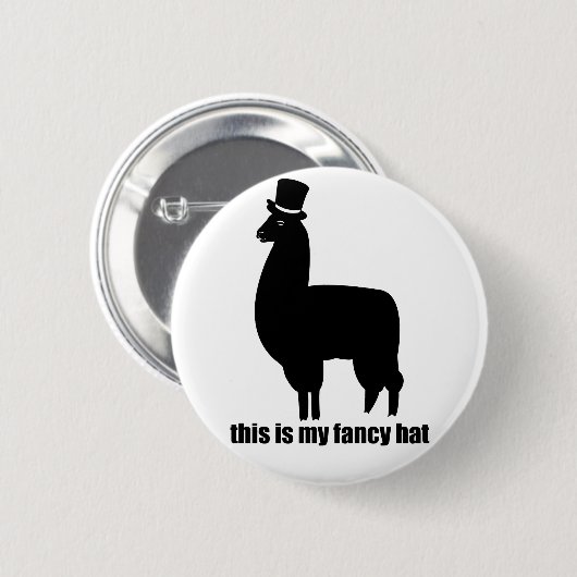 Dieses ist mein extravaganter Hut-Lama-Knopf Button (Vorne & Hinten)