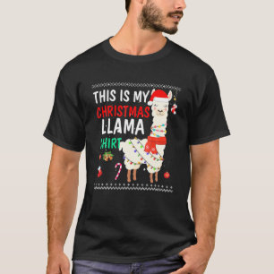 Dieses ist mein Weihnachts-Llama-Schlafanzug-Obert T-Shirt