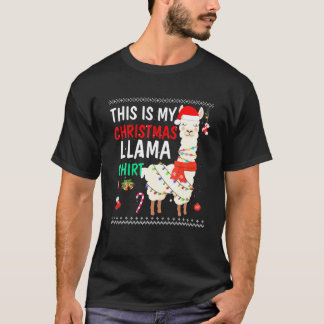 Dieses ist mein Weihnachts-Llama-Schlafanzug-Obert T-Shirt
