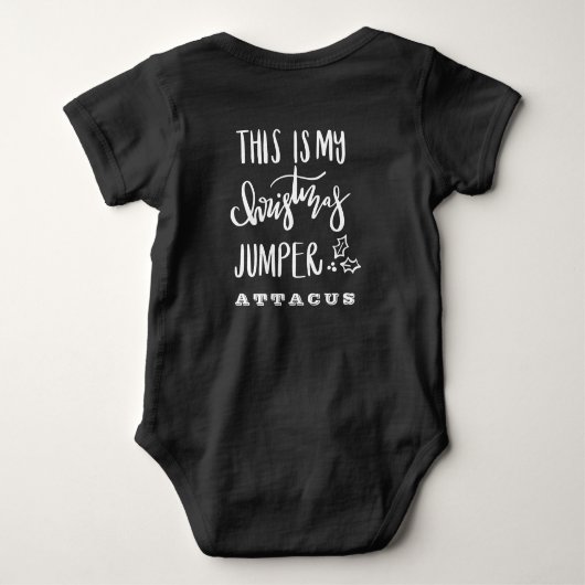 DIESES IST MEIN WEIHNACHTSpullover Baby Strampler (Rückseite)