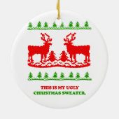 Dieses ist meine hässliche Weihnachtsstrickjacke Keramikornament (Hinten)