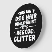 Dieses ist nicht Hundehaar auf Rettungs-Hund Große Wanduhr (Winkel)