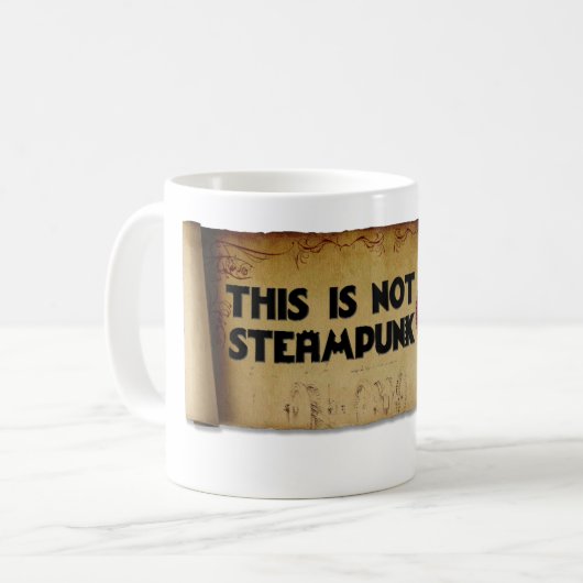Dieses ist nicht Steampunk Kaffeetasse (Vorderseite Links)