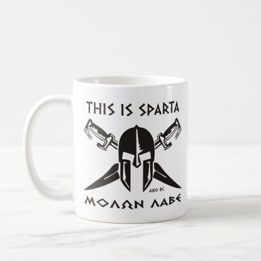 Dieses ist Sparta - Molon lave (Schwarzes) Kaffeetasse (Links)